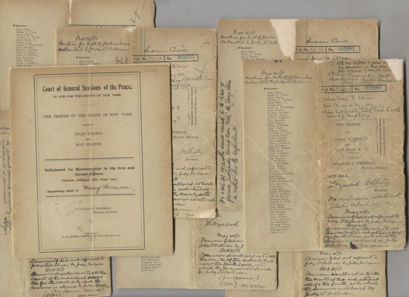 Court records from the trial of Blanck and Harris
